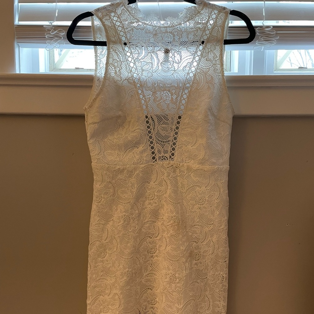 Forever 21 white lace backless mini dress